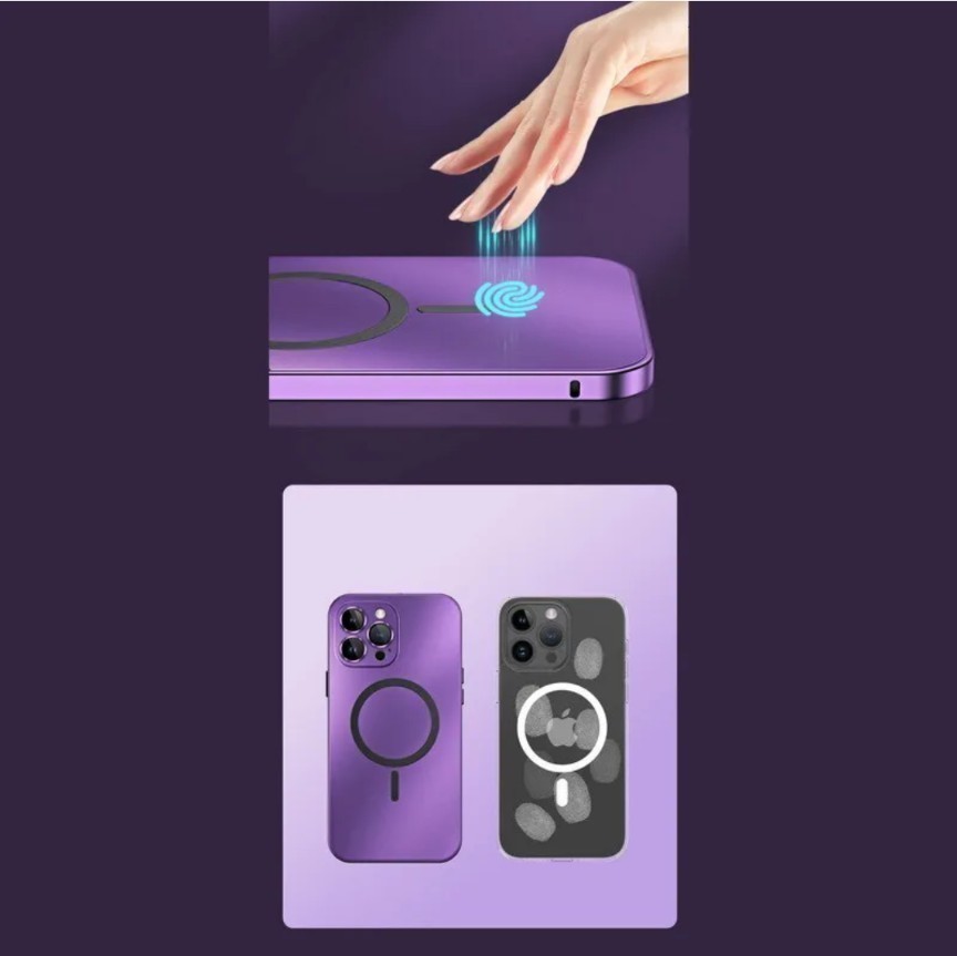 iPhone13用　耐衝撃アルミニウム　ハードメタル磁気カバー　ライトブルー　MagSafe対応_画像10