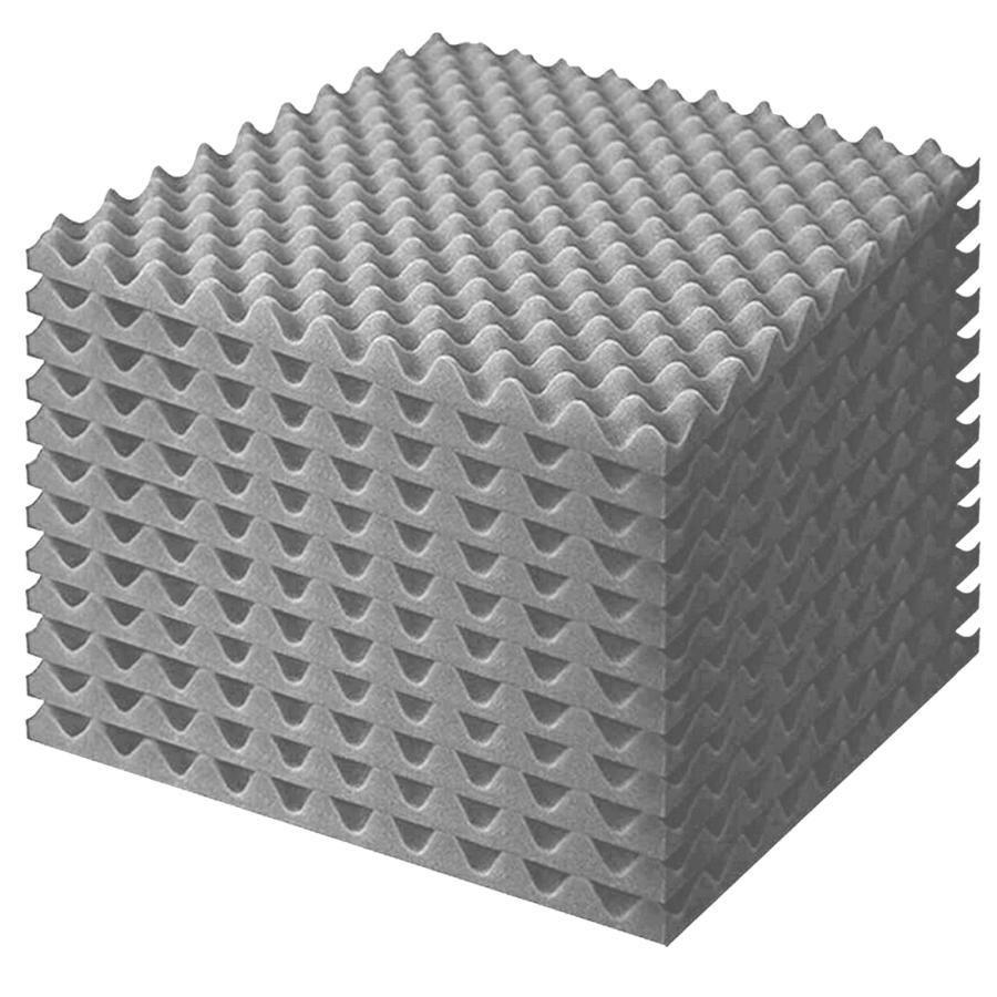 波型吸音材 50x50cm 厚み4cm 12枚セット グレー 緩衝材 ウレタン