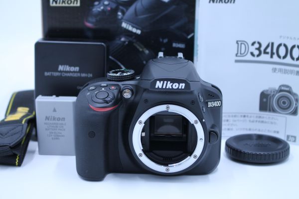 シャッター回数347回！！■ほぼ新品■ Nikon D3400 ボディ ブラック_画像1