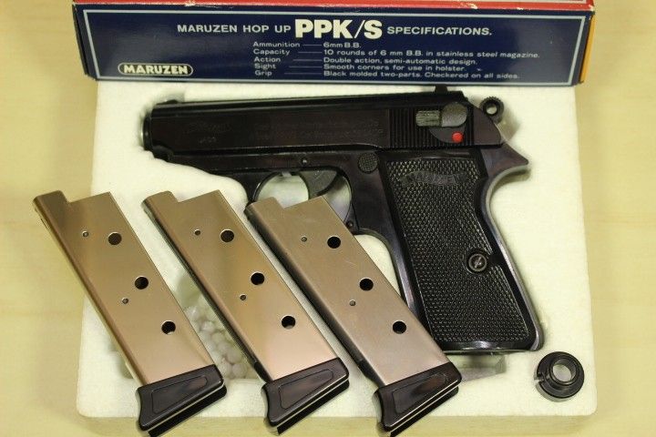 マルゼン ワルサー PPK/S BK 固定スライド ガスガン マガジン3本 マルゼン ワルサー PPK/S BK 固定スライド ガスガン マガジン3本