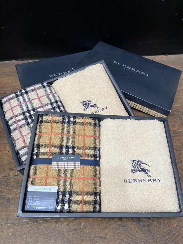 S-80◆1円～◆BURBERRY ギフトタオル まとめて フェイスタオル バーバリー ロンドン_画像1