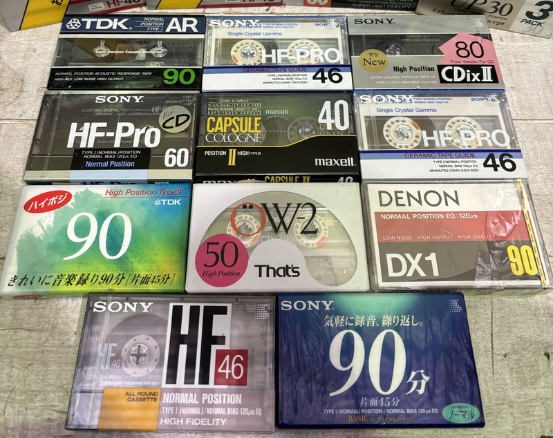 S-201◆1円～◆録音用 カセットテープ50本以上まとめ High-position、Normal 120分 90分 80分 74分等 SONY DENON TDK maxell他_画像2