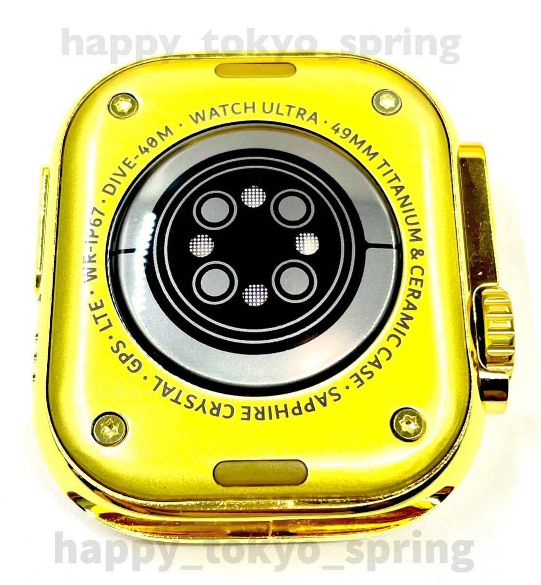 新品 HK9 Ultra Gold Edition 2.19インチ 大画面 S9 スマートウォッチ 通話 音楽 多機能 健康 スポーツ 血中酸素 血圧 Apple Watch9 代替品の画像8