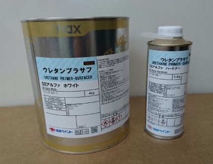 ●○ホワイトウレタンプラサフ(10:1) 3ｋｇセット(希釈剤付)○自動車下地塗料密着カラーベース●