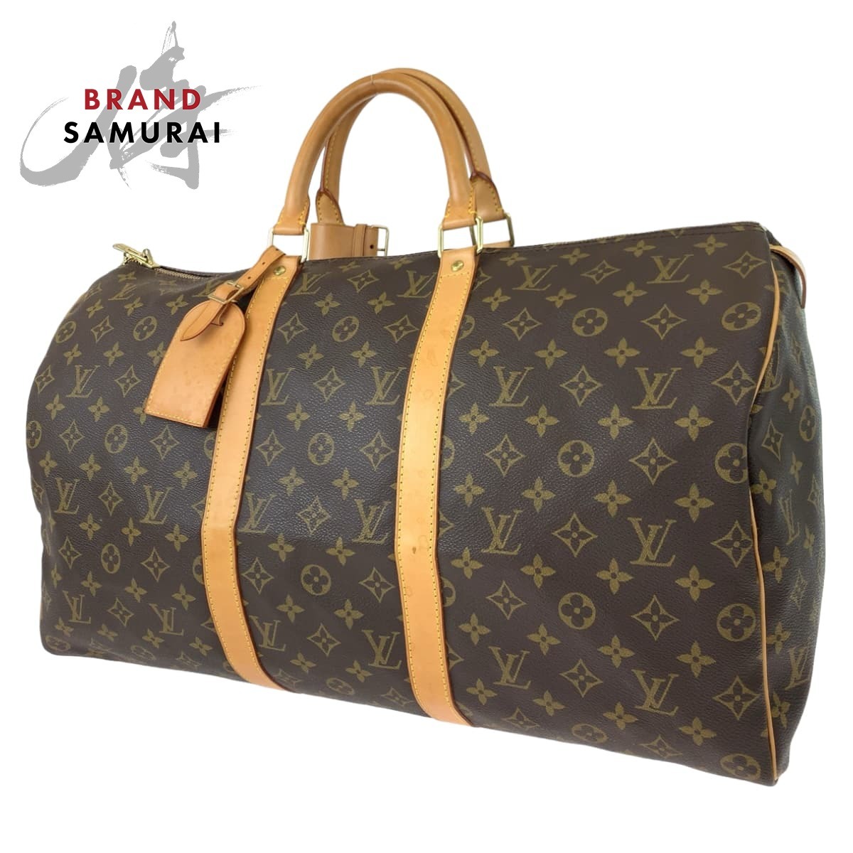 美品 LOUIS VUITTON ルイヴィトン モノグラム キーポル50 ブラウン 茶 PVC M41426 ボストンバッグ 旅行バッグ 男女兼用 404992
