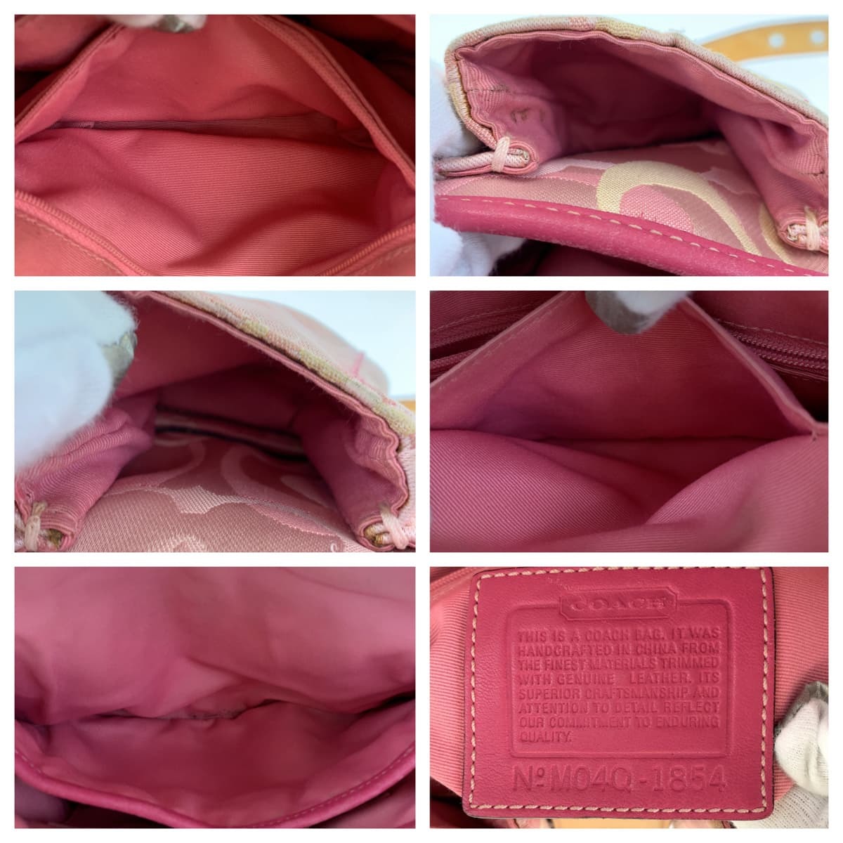 COACH Coach Opti k signature pink Brown tea canvas 1854 shoulder bag diagonal .. lady's 405133