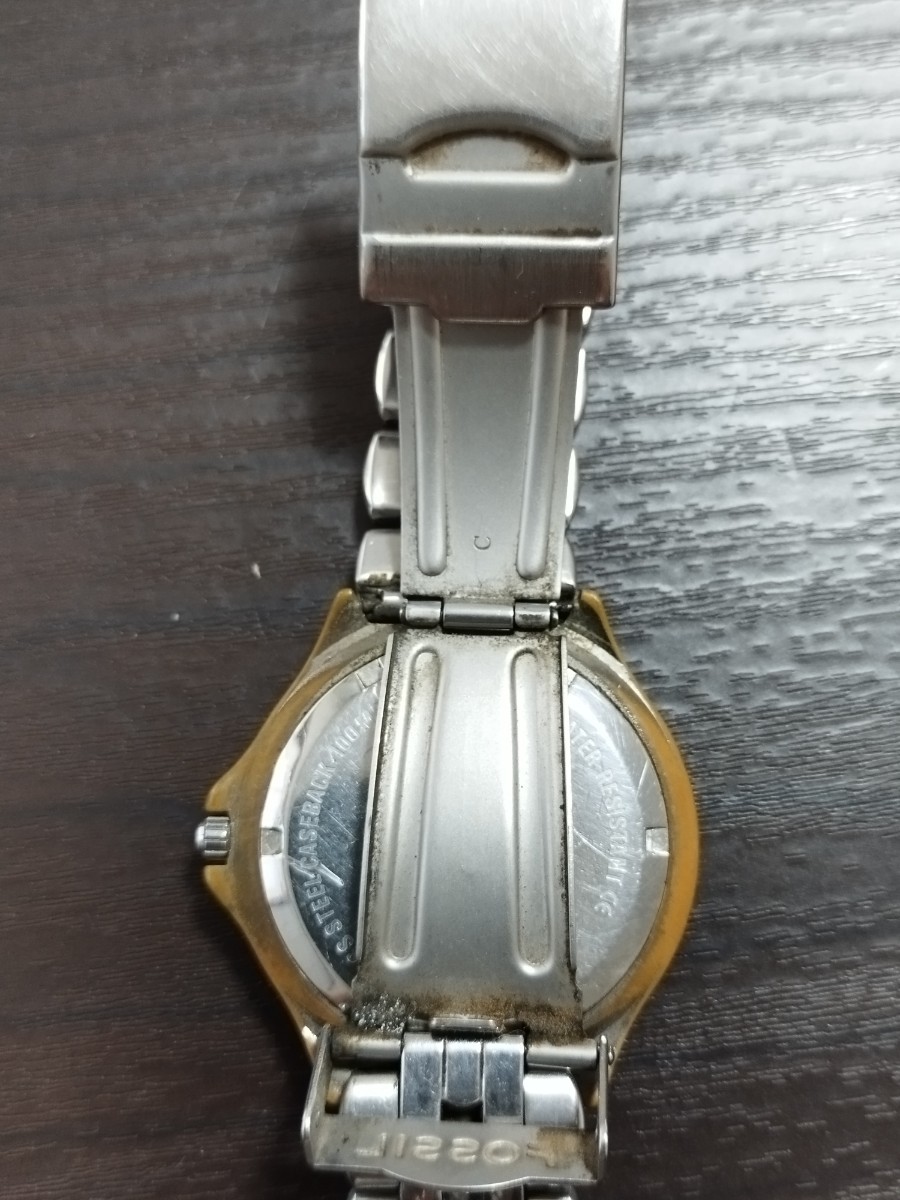 フォッシル FOSSIL 時計 blue ダイバー クォーツ 不動品_画像7