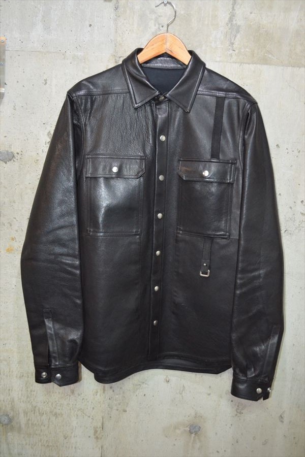 リックオウエンス RickOwens Outershirt レザージャケット アウターシャツ 48 BABEL 19ｓｓ D5167の画像2