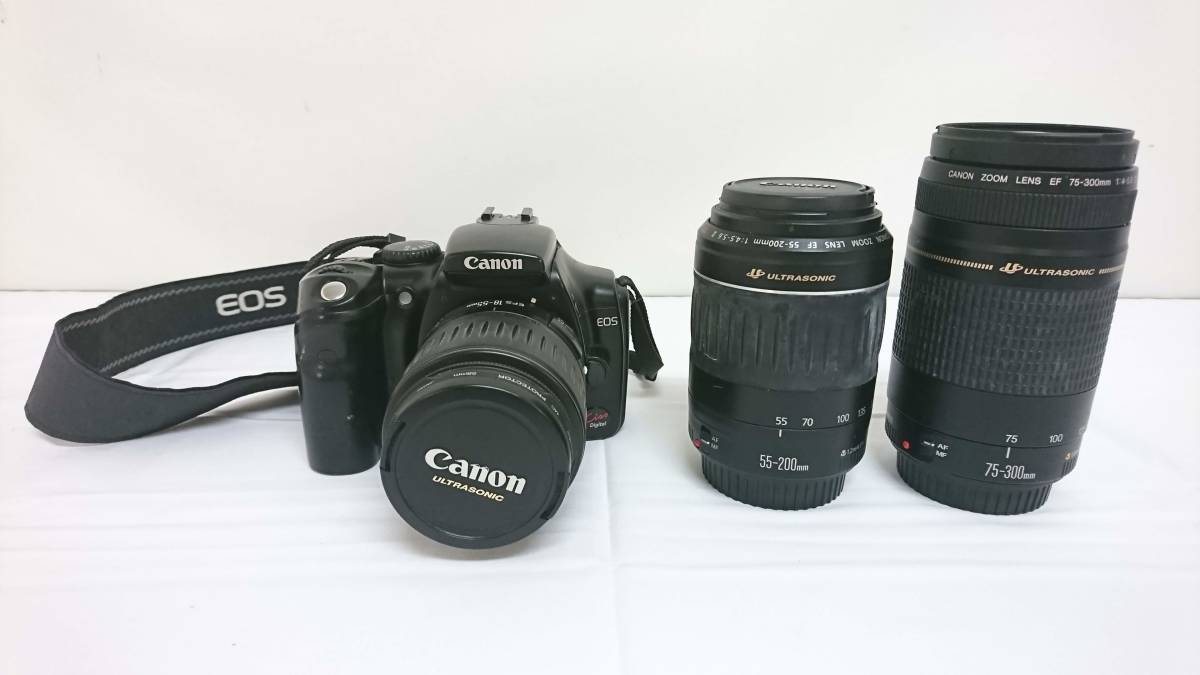 【ジャンク品】Canon キャノン EOS Kiss Digital DS6041 デジタル一眼レフカメラ レンズ おまとめセット/ウルトラソニック/6-02KO020602_画像1