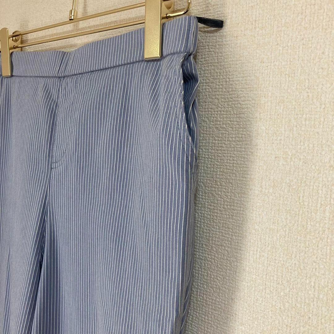 mimo The lip LL strut pants cropped pants stripe casual blue 