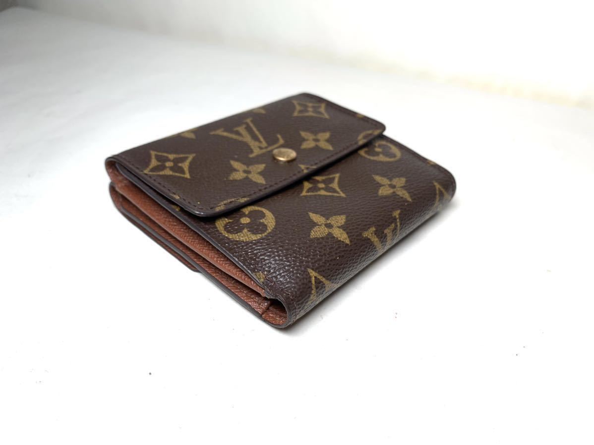 192 極美品　1円 LOUIS VUITTON ルイヴィトン モノグラム wホック 三つ折り ポルト カルト クレディ 小銭入れ ウォレット 財布_画像3