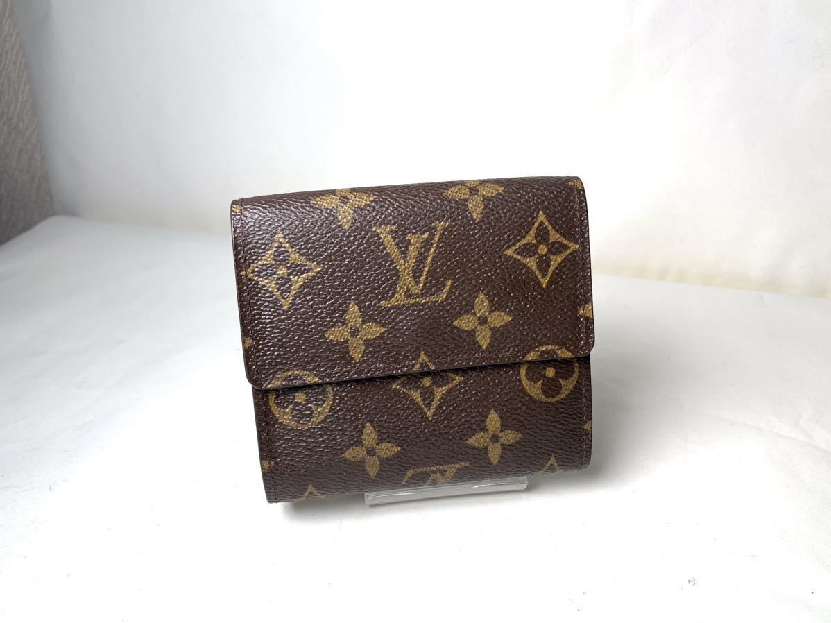 192 極美品　1円 LOUIS VUITTON ルイヴィトン モノグラム wホック 三つ折り ポルト カルト クレディ 小銭入れ ウォレット 財布_画像2