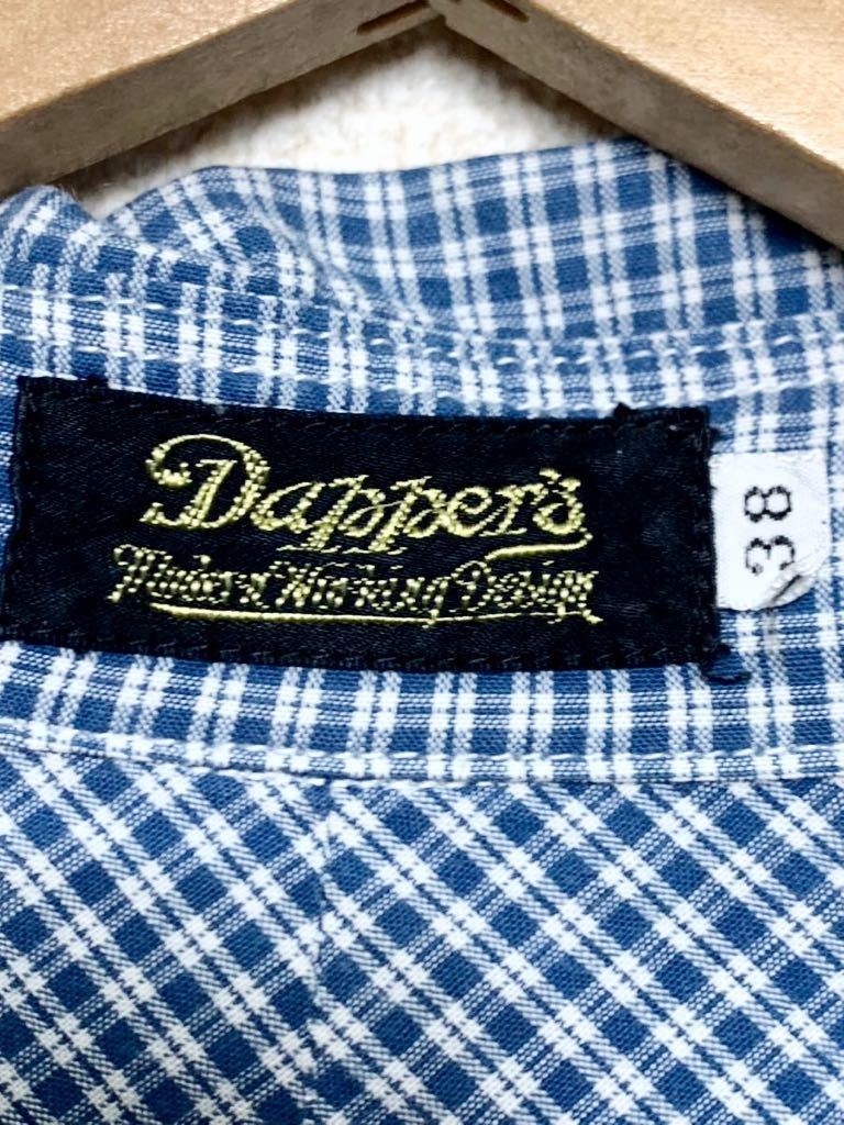 dapper’s ダッパーズ Vステッチポケット チェック柄 ワークシャツ インディゴ 30s 40s 長袖 /ジャンゴアトゥール ビンテージ_画像9