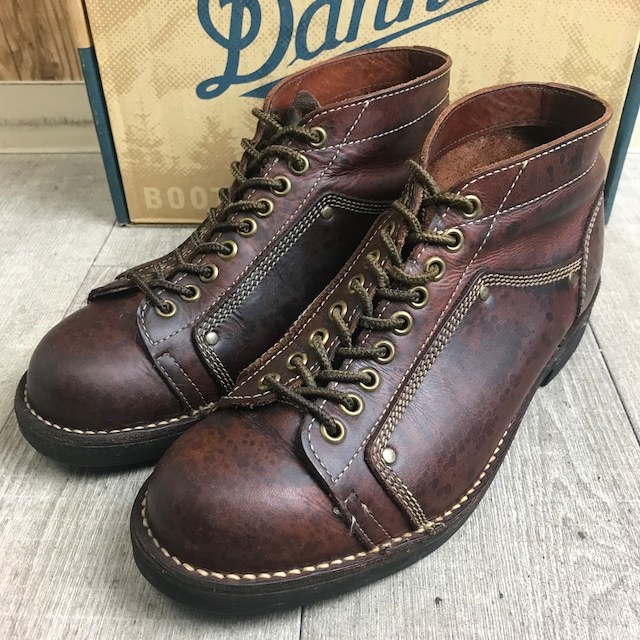 DANNER ダナー マウンテンブーツ D-4503 HAWK ホーク レザーブーツ 牛革 9ホール 紐靴 メンズシューズ US7.5 古着 e240203011_画像2