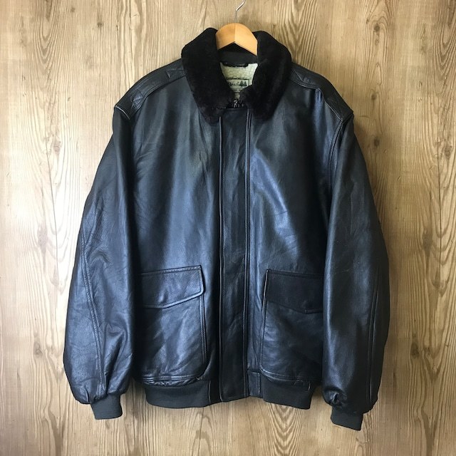 美品 90s VINTAGE L.L.Bean G-1 STYLE Leather Boa JKT メンズXL TALLサイズ 90年代 エルエルビーン レザージャケット e24022201