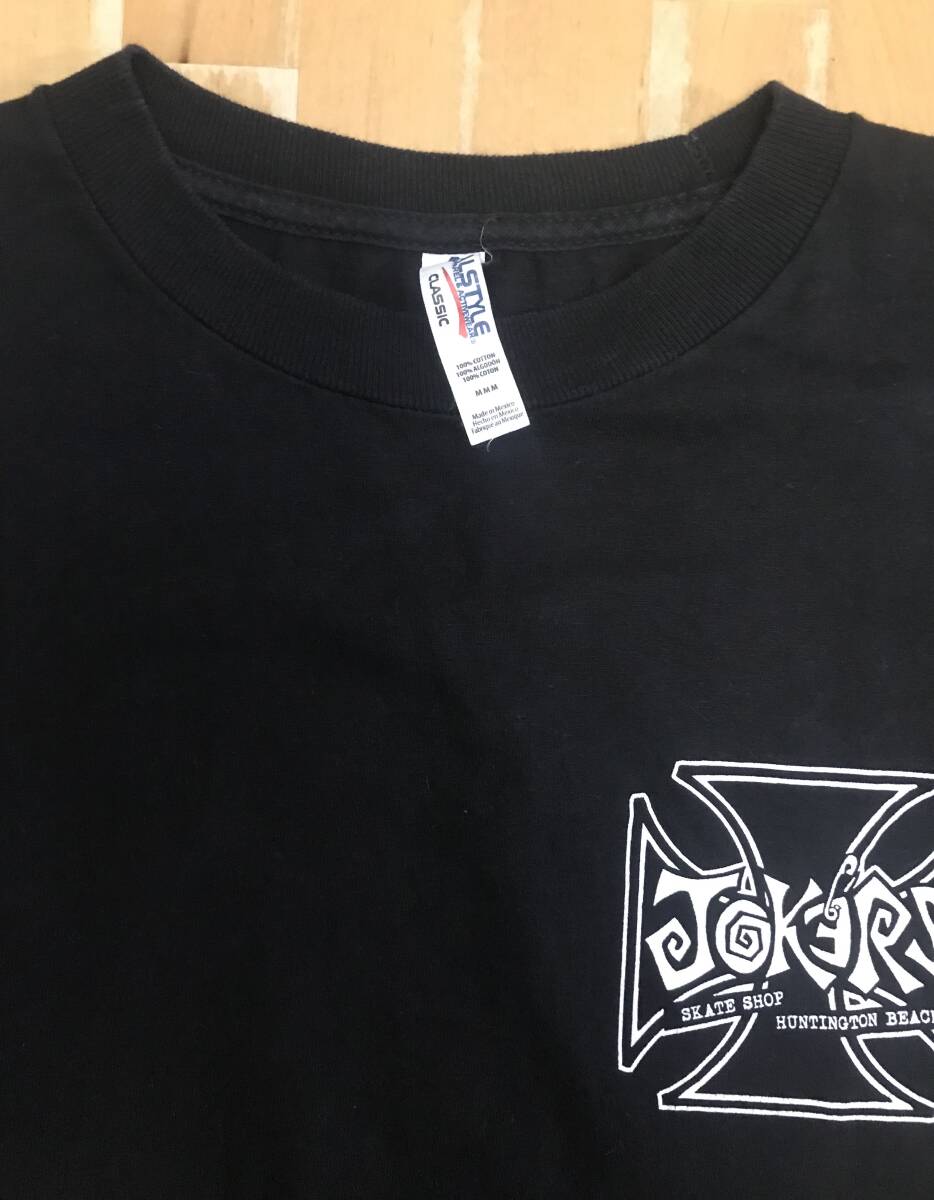 古着　JOKER'S SKATE SHOP Tシャツ Mサイズ　黒　ブラック　ジョーカーズ　スケートショップ　JEFF GROSSO　ジェフ・グロッソ