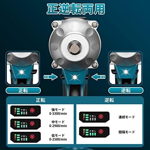 【新品送料無料】Seesii インパクトレンチ 電動 タイヤ交換800N・m 強力 ブラシレスモーター 1/2トルクレンチ 4.0Ahバッテリー一個付き_画像5