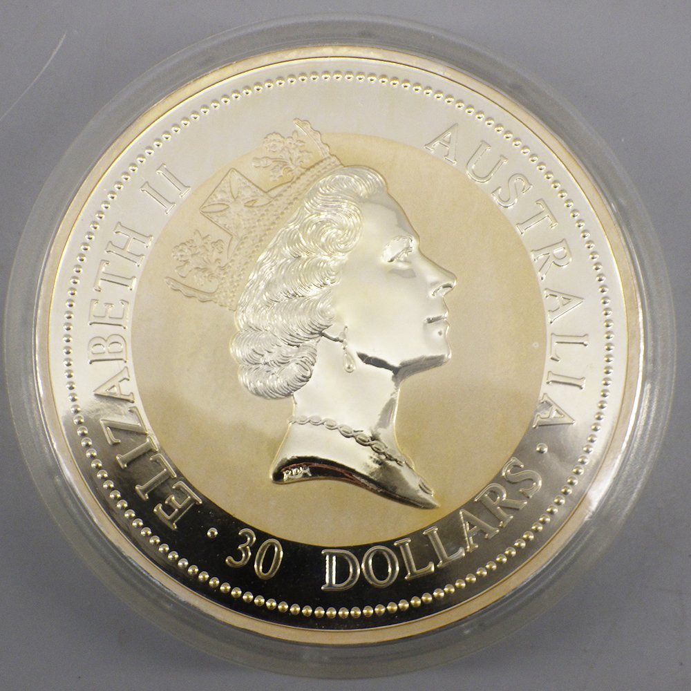 オーストラリア 30ドル 1kg銀貨 1995年 カワセミ エリザベス２世 記念貨幣 記念硬貨 プルーフ シルバー 1キロ 貨幣 246-2497276【O商品】_画像1