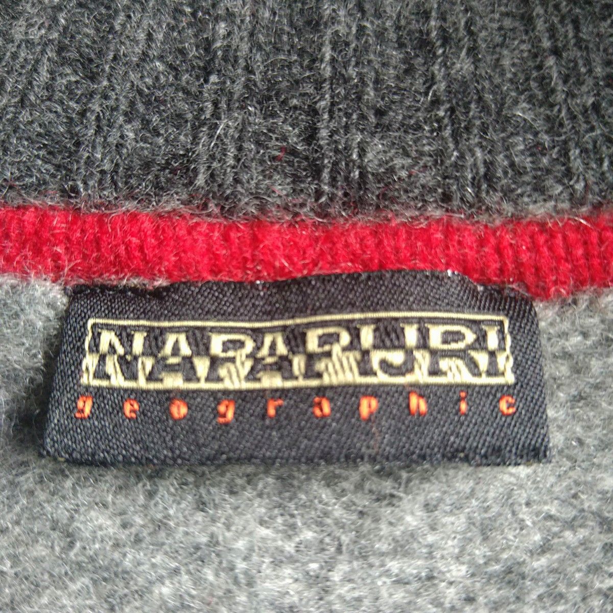 NAPAPIJRI ナパピリ ウール100%  ジップアップ ニット セーター グレー  カーディガン