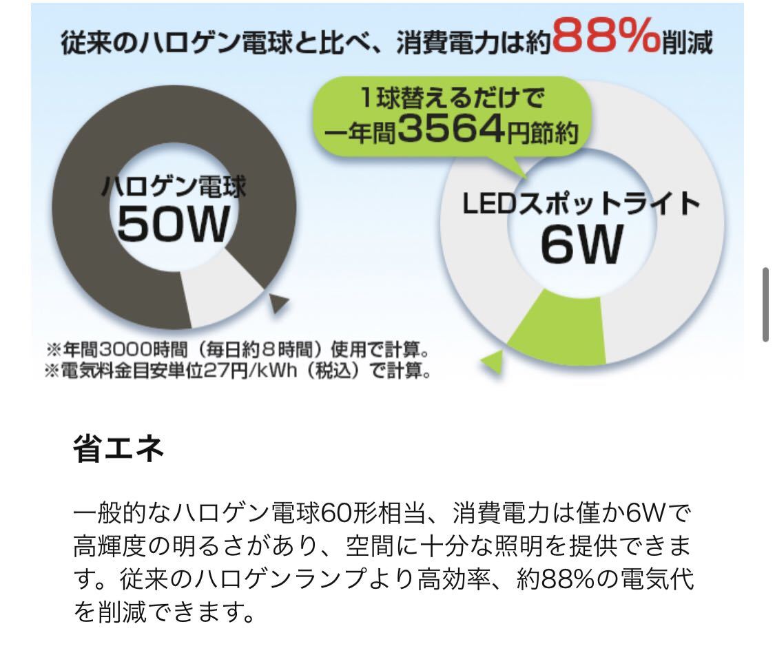 ダクトレール用 スポットライト6個セット BB1059昼光色50W形 LED電球付き E11 配線ダクトレール用器具セット 天井照明 ホワイト_画像7