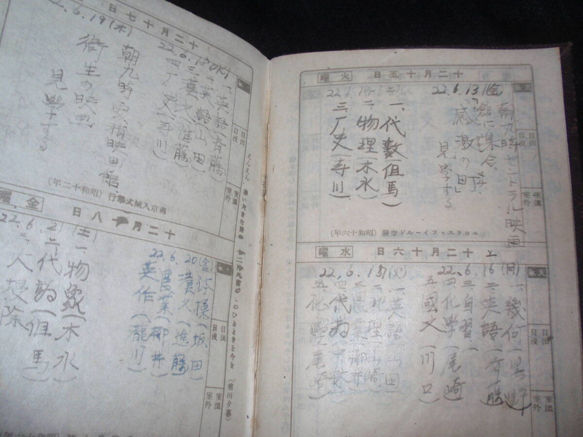 海軍日記　昭和18年版　書込みあり　大東亞戦争/大東亜戦争　日独伊三国同盟/ナチスの旗を振る少女　藤田嗣治　文庫より小判_画像4