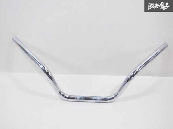 社外 メーカー不明 バイク 二輪用 汎用 ハンドルバー アップハンドル クランプ径 22.2mm 幅 約 66cm メッキ アメリカン 即納 棚13D_画像2