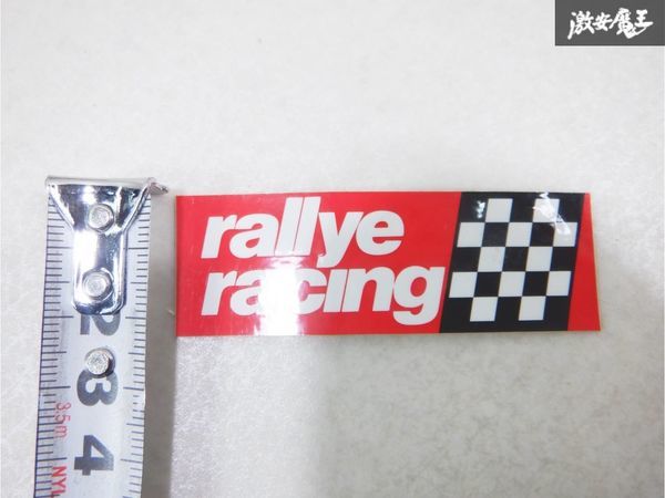 新品！！ 未使用！！ RALLY RACING ラリー レーシング メタル プレート エンブレム 縦 3cm x 横 9cm ステッカー付 当時物 即納 棚15T1_画像6