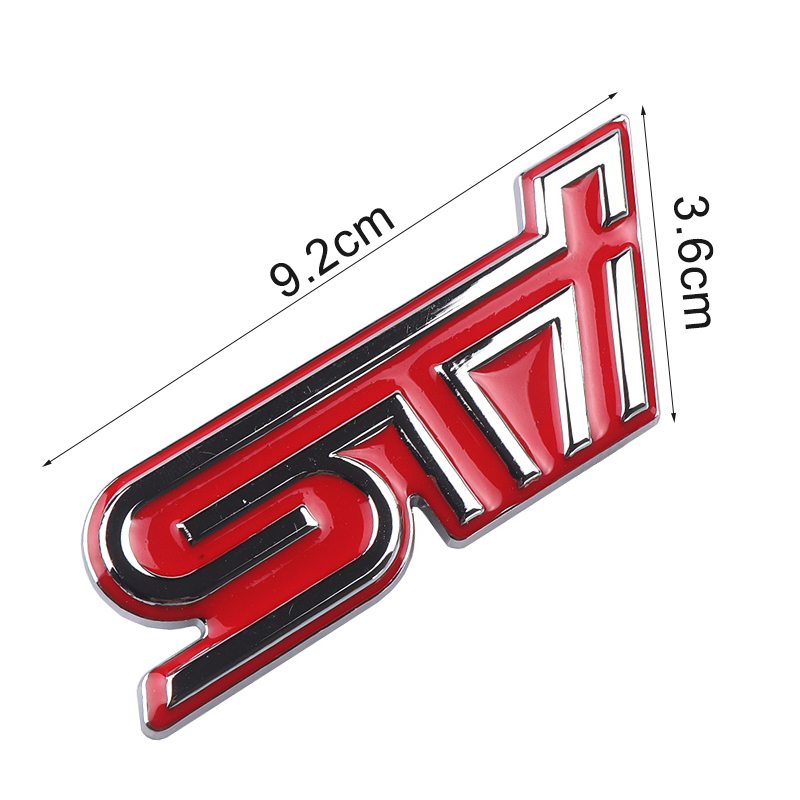 [ включая доставку ]STI 3D эмблема (F решётка для ) красный | металлизированный длина 3.6cm× ширина 9.3cm металлический Subaru 