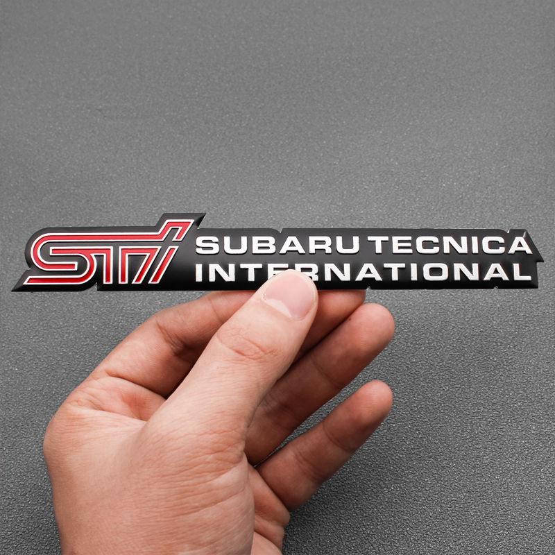 【送料込】STI 3Dエンブレムプレート 縦2.8cm×横16cm厚さ１mm アルミ製 スバル SUBARU_画像1