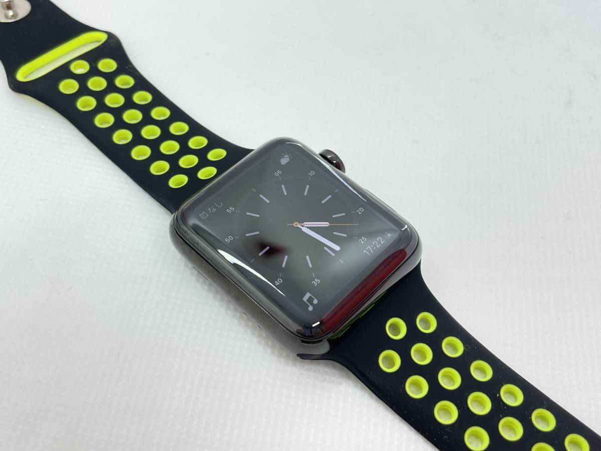★【1円〜】Apple Watch Series3 42mm GPS+Cellularモデル スペースグレイ ステンレススチール A1891 アップルウォッチ 即決あり_画像1
