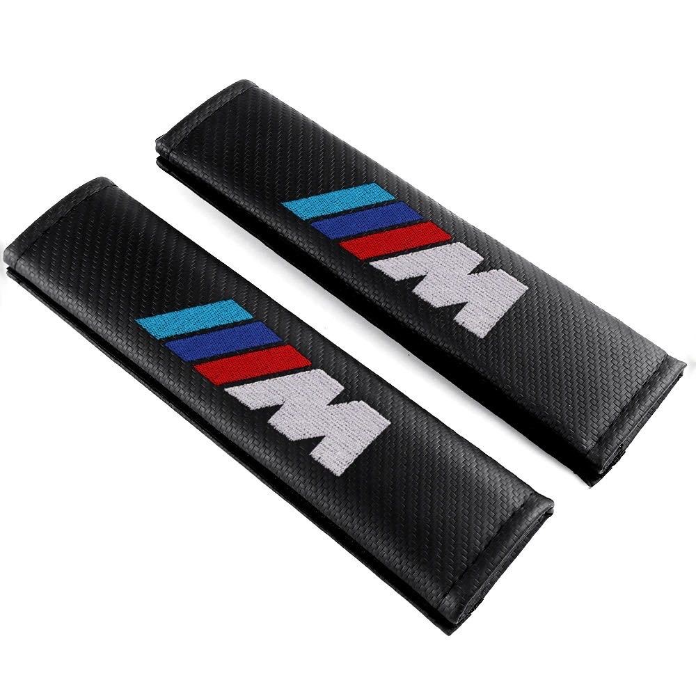 2個セット BMW Mスポーツ ビーエムダブリュー カーボンファイバー シートベルトパッド シートベルトカバー ショルダーパッド ロゴ刺繍 e2_画像10