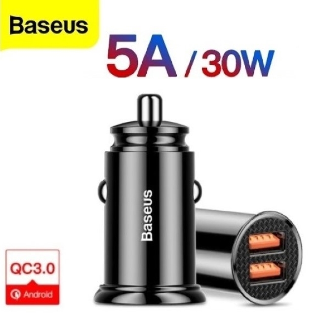 Baseus ベースアス 5A 30W QC 3.0 ミニ デュアル カーチャージャー 急速充電 クイックチャージ Quick Charge 3.0 12V 24V ブラック 黒 hd_画像10