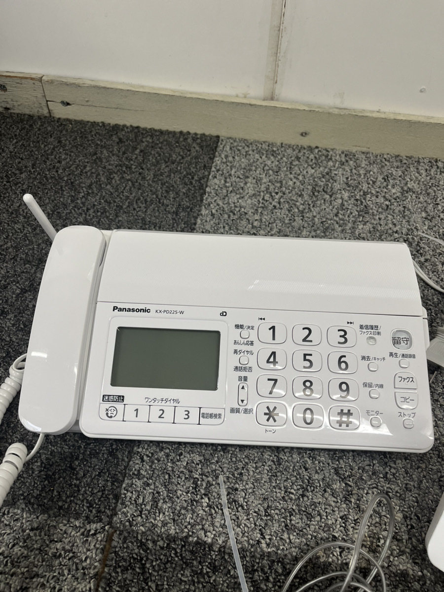 【T51】パナソニック Panasonic デジタルコードレス 電話機 普通紙ファックス KX-PD225-W /子機１台付き KX-FKD405-W ホワイト