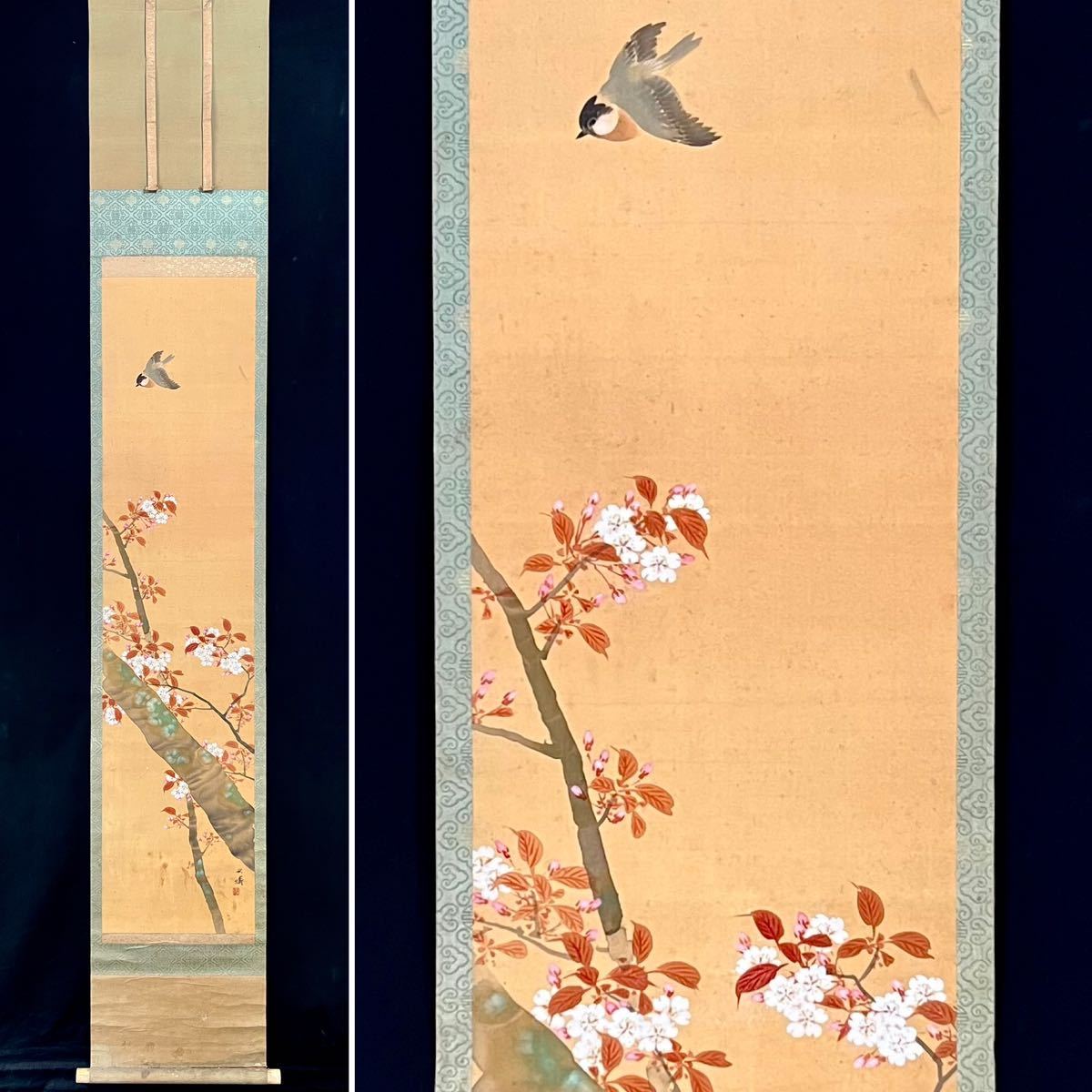 Yahoo!オークション - 【真作】田畑秋涛「山桜」掛軸 絹本 花鳥 Yahoo!オークション - 【真作】田畑秋涛「山桜」掛軸 絹本 花鳥