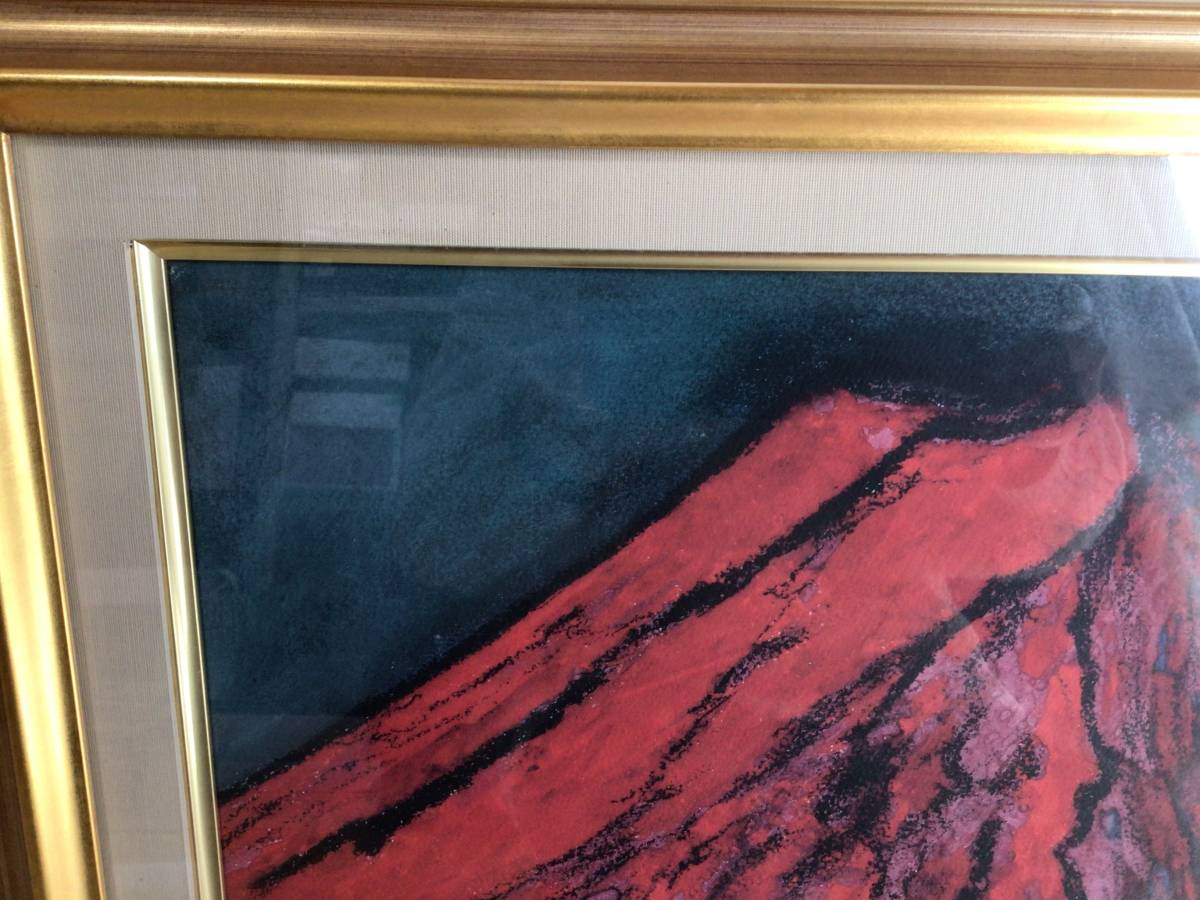 Y693 保管品 林武/はやしたけし 複製画 「赤富士」 アトリエ印入 Y693 保管品 林武/はやしたけし 複製画 「赤富士」 アトリエ印入