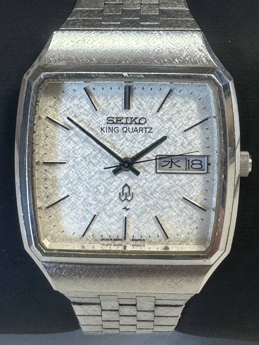 Ｌ102　腕時計　SEIKO/セイコー　KING QUARTZ/キング　クォーツ　5856－5000　デイデイト　スクエア　白文字盤　ホワイト　アンティーク_画像1