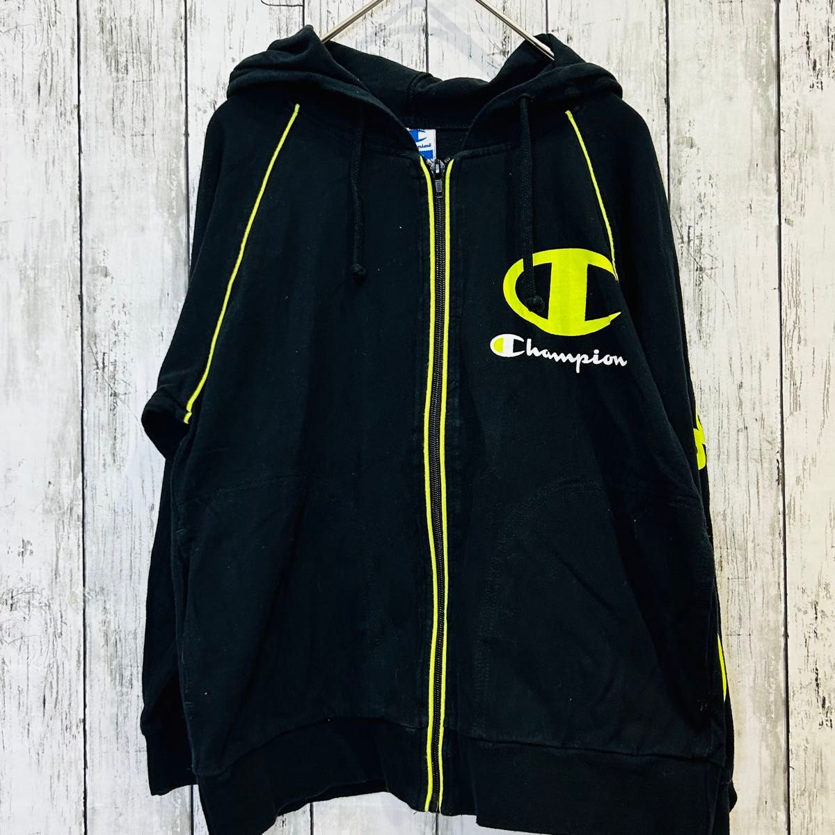 【美品】champion チャンピオン　キッズ　パーカー　 スウェット　140  黒　春　秋　