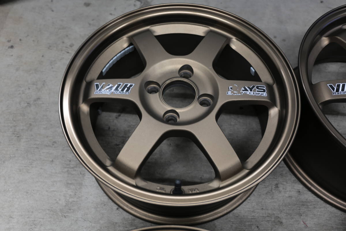 RAYS VOLK RACING TE37 15inch 6.5J +35 4H PCD100 BR_画像5