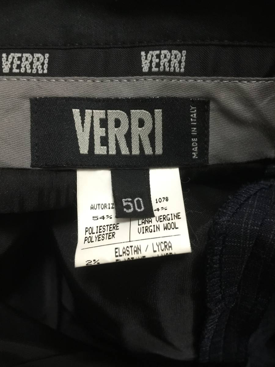 VERRI ヴェリー 紺チェックパンツ 50 イタリア製 美品_画像7