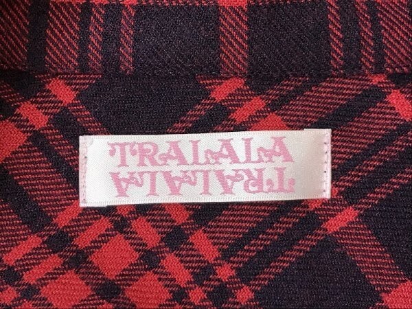 TRALALA LIZ LISA Tralala Liz Lisa lady's check pattern f-ti- long coat M red black 