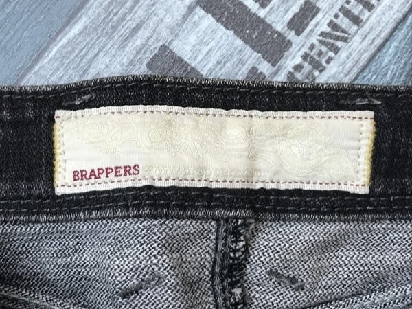 BRAPPERS ブラッパーズ レディース ウォッシュ加工 デニムジーンズパンツ W63 黒_画像2