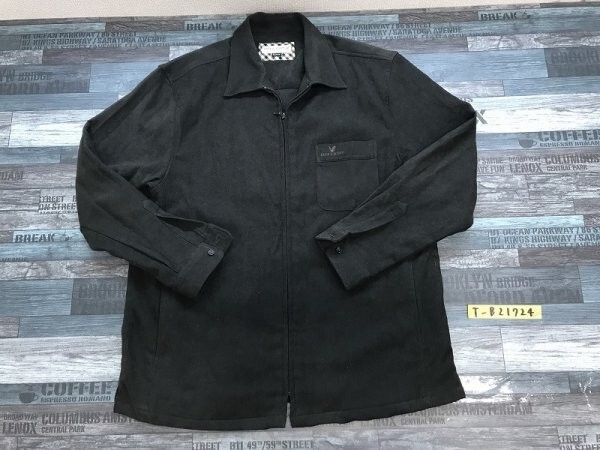 LYLE&SCOTT ライル&スコット メンズ ロゴ刺繍入 胸ポケット付き ジップジャケット 大きいサイズ LL ダークグレーの画像1