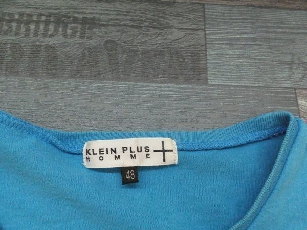 KLEIN PLUS HOMME クランプリュス メンズ Comely Maiden プリント半袖Tシャツ 48 青黄色_画像2
