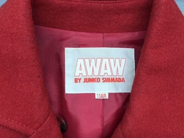 AWAW by JUNKO SHIMADA Junko Shimada lady's double button wool jacket 11AR red 