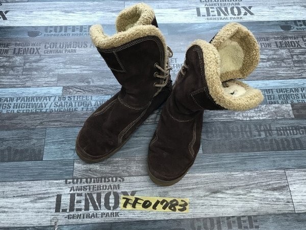 Timberland ティンバーランド レディース スエードムートン ショートブーツ M 茶色_画像1