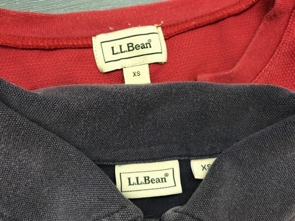 L.L.Bean エルエルビーン レディース 半袖カットソー 2枚セット まとめ売り 小さいサイズ XS 紺・赤_画像2