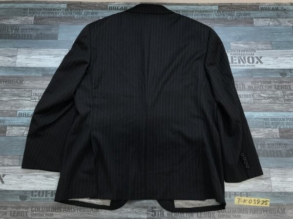 REDA メンズ 背抜き ストライプ ウール スーツ ジャケット 983 黒グレー_画像3