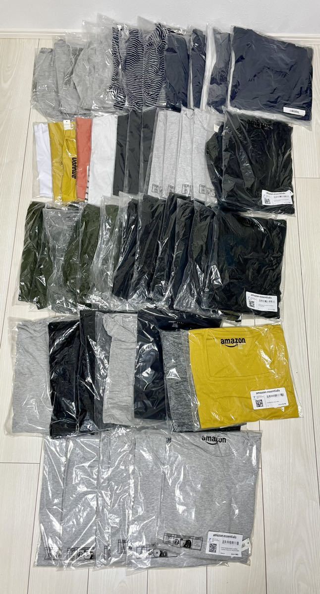 【新品】洋服 まとめ売り Amazon essentials レディース Tシャツ ワンピース ブラウス メンズ タンクトップ 57枚 セット　85_画像1