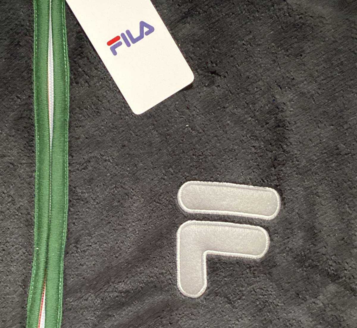 フリースジャンバー L フィラ/FILA 黒色グリーンライン系 6490円品◇◇未使用品の画像6