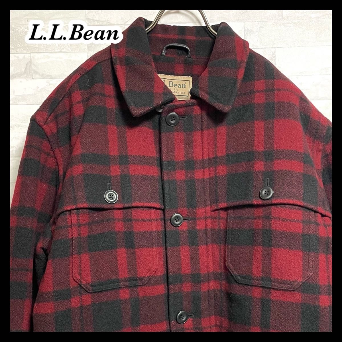 【L.L.Bean】エルエルビーン バッファローチェック柄　赤　裏ボアジャケット　シンサレート中綿チェック マッキノークルーザー